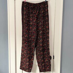 Anna and Frank 100% silk pull on pants size large art deco abstract geometric
